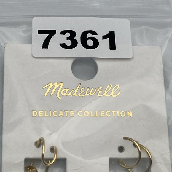 Madewell Demi Fine Double Hoop Earrings 14K Gold over Sterling Silver - Picture 6 of 6